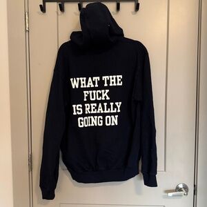 FRESHJIVE - WTF is really going on navy blue hoodie